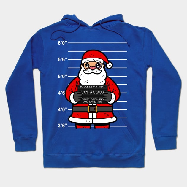 Funny Santa Claus Christmas Mugshot Hoodie by BoggsNicolas